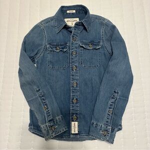 Abercrombie Kids Denim Muscle Shirt Boys Small Button Down Long Sleeve Logo